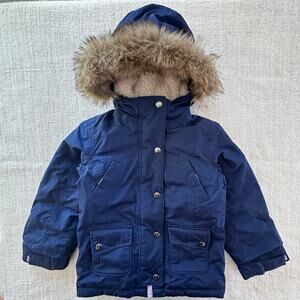Lands' End Girl's Navy Blue Parka VGUC 4